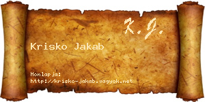 Krisko Jakab névjegykártya